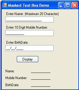 Masked Textbox Example